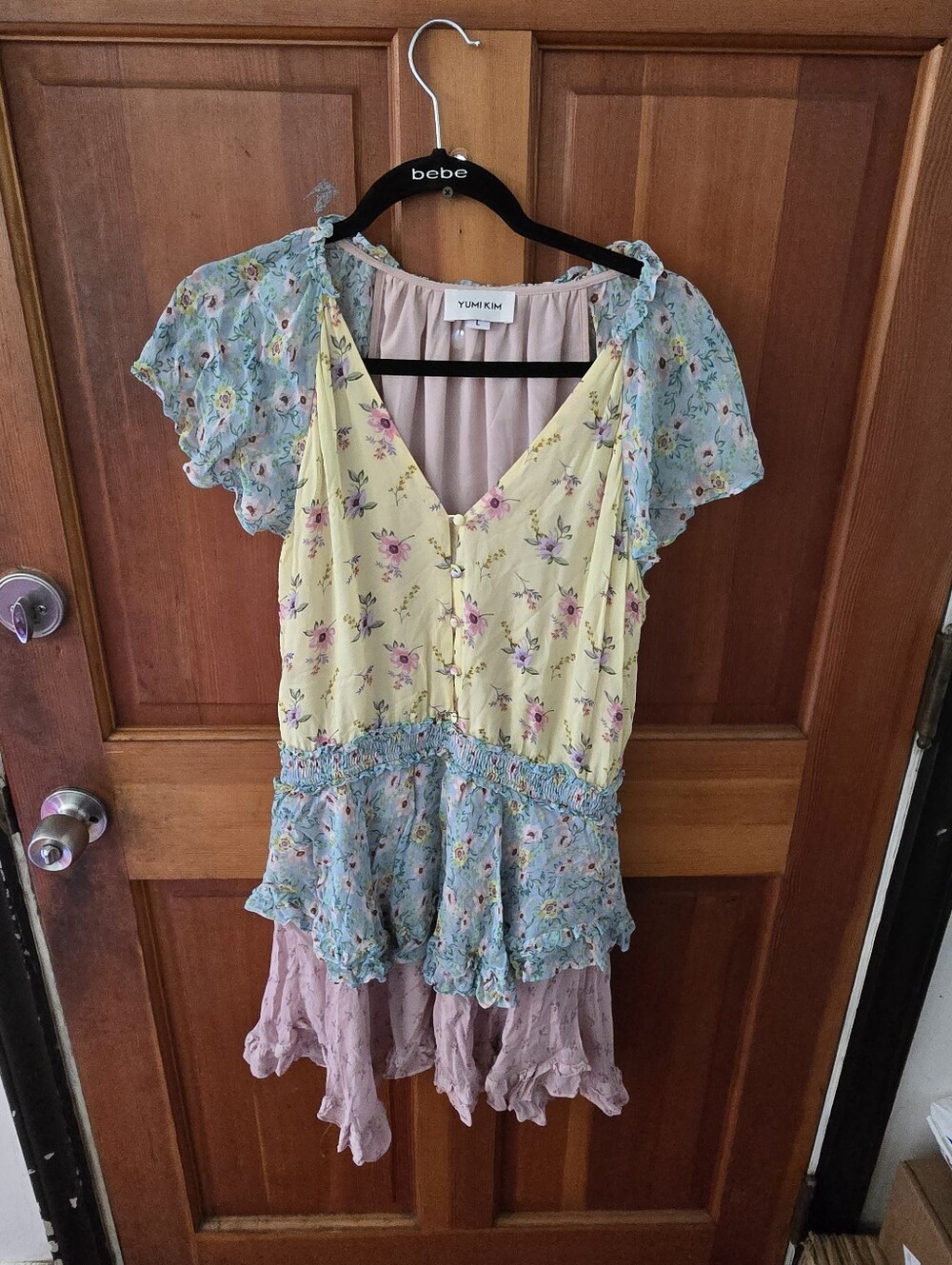 Yumi Kim Yellow & Blue Floral Layered Dress